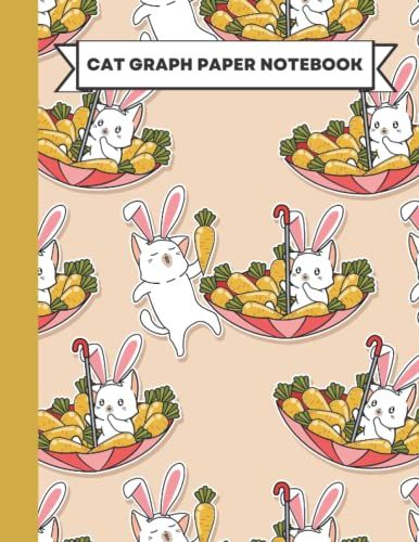 Cat Graph Paper Notebook: Carrot Lover Bunny Cats A 5x5 Quad Ruled Large Grid Paper Notebook Journal Pattern And Squared Paper Cat Interior Design Great Cat Gifts (8.5"X11")