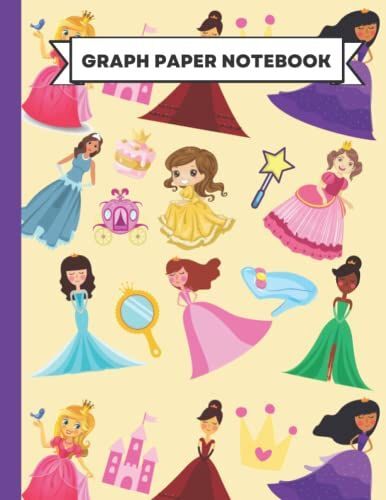 Graph Paper Notebook: Princess Gifts A 5x5 Quad Ruled Large Grid Paper Notebook Journal With Aesthetic Princess Pattern And Squared Paper Design (8.5"X11")