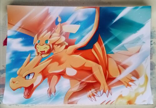 Affiche Poster Pokemon Pikachu Déco Japon Format A3