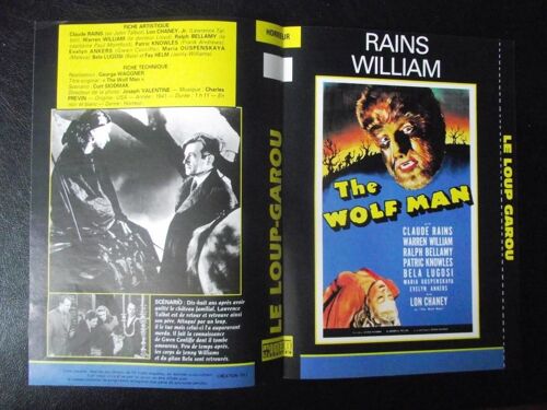 Jaquette Du Film.Le Loup Garou(1941).Réalisation.George Waggner Avec Claude Rains,Lon Chaney,Jr,Warren William,Ralph Bellamy