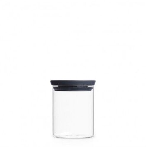 Brabantia Bocal en verre empilable, 0.6 litre - Dark grey