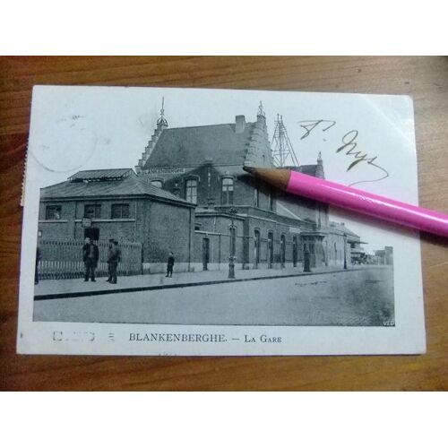 Belgica België Blankenberge La Gare (Station) Postkaart Circuleerde 1901 Brussel Naar Barcelona