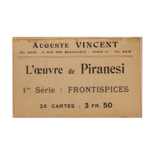 Lot De 25 Sublissimes Cartes Postales De L'oeuvre De Piranesi / 1 : Frontispices