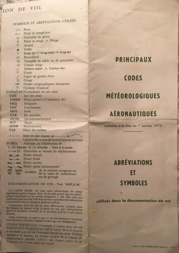 Principaux Codes Météorologiques Aéronautiques Abréviations Et Symboles 1973