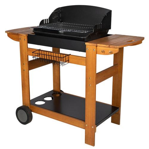 Barbecue au charbon + chariot bois, SENLIS