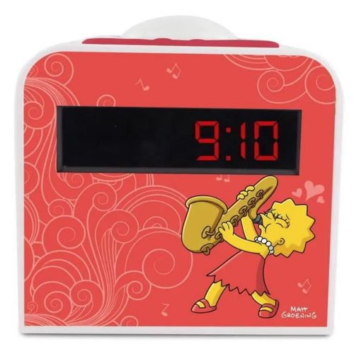 Radio réveil veilleuse enfant Lisa Simpson - rouge et blanc