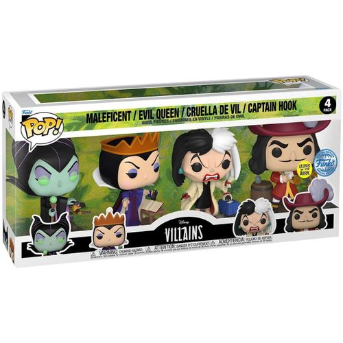 Disney Villains - Pack 4 Figurines Pop! Villains (Gw)(Emea) 9 Cm