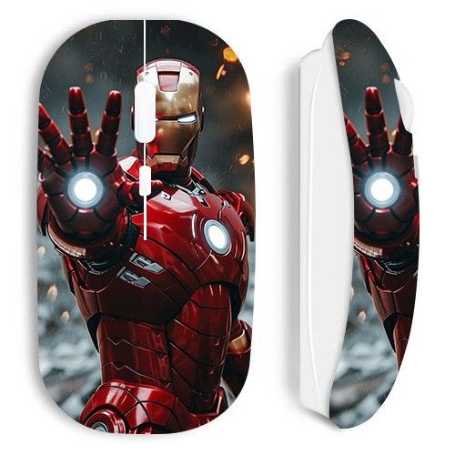 Souris blanc Sans Fil Iron Man Avengers Attaque