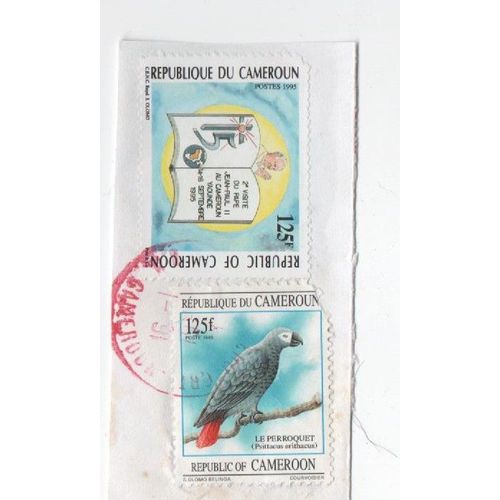 Timbre République Cameroun Oiseau Le Perroquet Et Visite Du Pape 