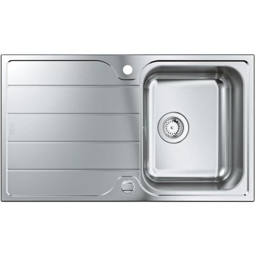 GROHE Évier en acier inoxydable K500 31571SD1 - A encastrer - 1 bac - Installation égouttoir réversible - 86x50 cm - Inox