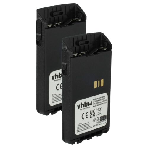 vhbw 2x Batterie compatible avec Motorola DP3661E, DP3441e radio talkie-walkie (1600mAh, 7,4V, Li-ion)