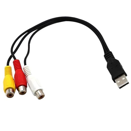 Câble USB vers 3rca Femelle USB vers 3 Rca Rgb Vidéo Av Composite Adaptateur Convertisseur Câble Cordon Connecteur