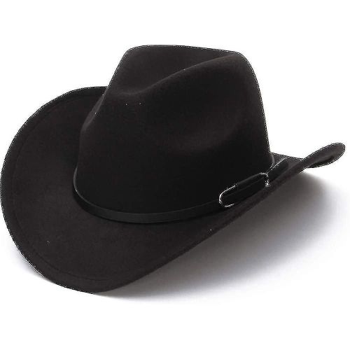 Chapeau De Cowboy Unisexe, Chapeau Western Pour Hommes Chapeau De Feutre De Cow-Boy Chapeau D'extérieur Réglable