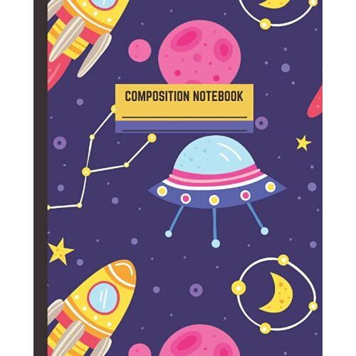 Primary Story Composition Notebook Grades K-3: Spaceships And Rockets | Story Paper With Skip Line Spacing And Dotted Midline, Space To Draw And Room ... Practice Paper | Draw And Write Exercise Book