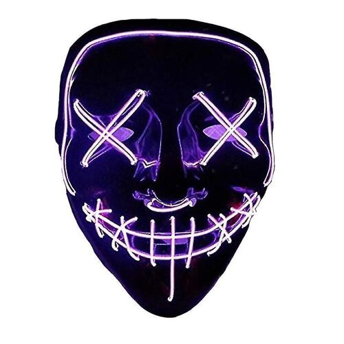 Masque de purge LED, Le masque de purge, Masque d'Halloween LED Led, Masque LED avec modes Flash pour la fête Halloween Mardi Gras Carnaval Costume Cosplay Décoration-xinha
