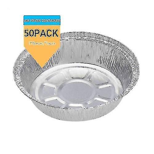 10 / 50pcs Friteuse à air Liner Rond Plateaux en aluminium Conteneurs Aluminium Feuille d¿étain Boîte à la maison