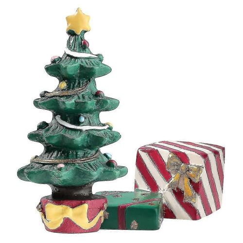 Décoration D'aquarium De Noël Arbre De Noël Boîte Présente Résine Miniature -Paysage Ornements Pour Poissons T