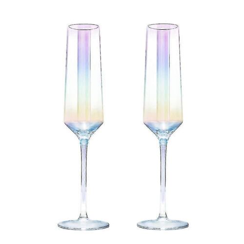 Flûtes De Champagne En Cristal Set De 2 Flûtes En Verre De Champagne Irisé Mariage Noël Saint-Valentin Acclamations