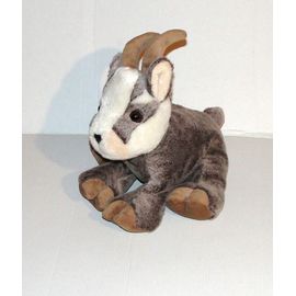 Doudou Chevre Sauvage Chevrau Marron Chiné Dani Creations - Peluche Chevre Bouquetin Assis 22 Cm