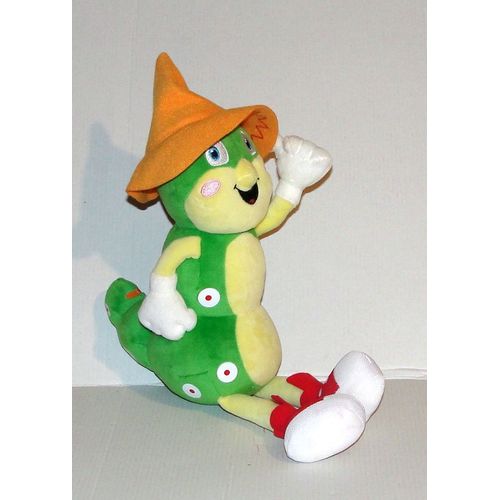 Peluche Animaparc Chenille Pepp's La Mascotte - Doudou Chenille Verte 35 Cm