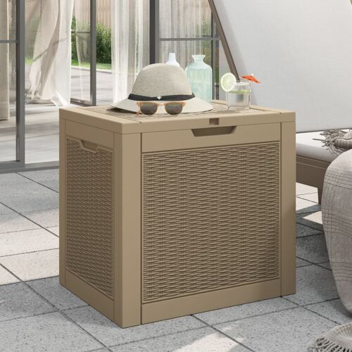 Vidaxl Boîte De Stockage De Jardin Marron Clair 55,5x43x53 Cm Pp