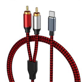 Câble audio USB Type C vers 2 RCA - Câble RCA Type-C, ligne audio USB-C pour home cinéma, amplificateur, DVD, téléviseur