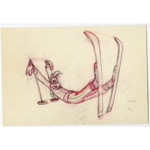Carte Postale Disney - Dingo - The Art Of Skiing, 1941 - Étude Préliminaire