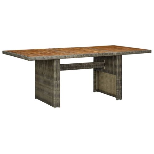 Vidaxl Table De Jardin Marron Résine Tressée Et Bois D'acacia Massif