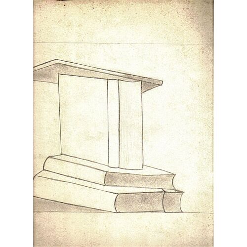 Dessin Original Signe / Annee 1931 Pour Collectionneur Ou Encadrement Decoratif / Theme : Nature Morte / Livres