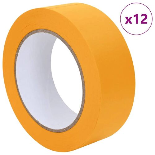 vidaXL Rubans de masquage pour peintre 12 pcs Jaune 38mm x 50m Papier