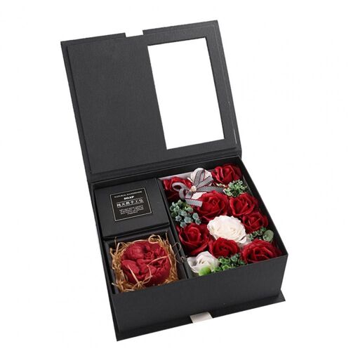 Boîte à fleurs artificielles, boîte-cadeau à fleurs, réaliste, colorée, Anti-décoloration, savon, pour Festival