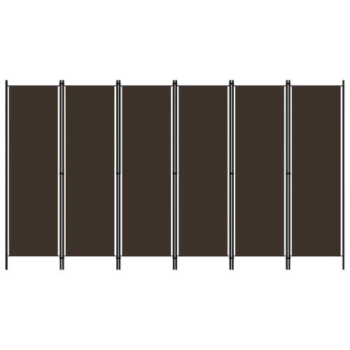 vidaXL Cloison de séparation 6 panneaux Marron 300x180 cm