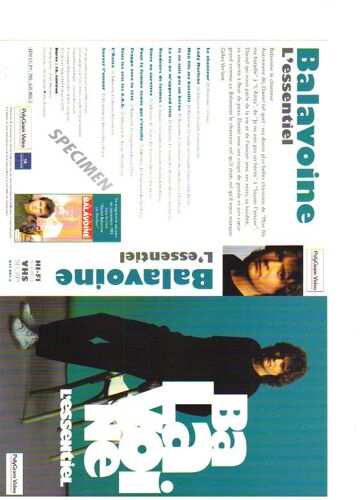 Jaquette Vhs Balavoine L Essentiel