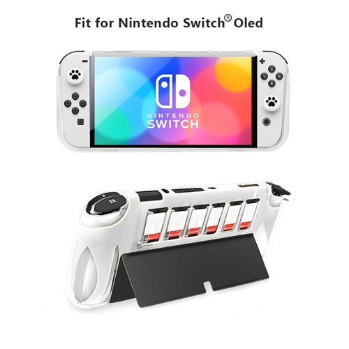 Housse de protection pour console Nintendo Switch OLED, Étui protecteur avec fentes pour cartes Grip pour NS OLED Shell Accessoires