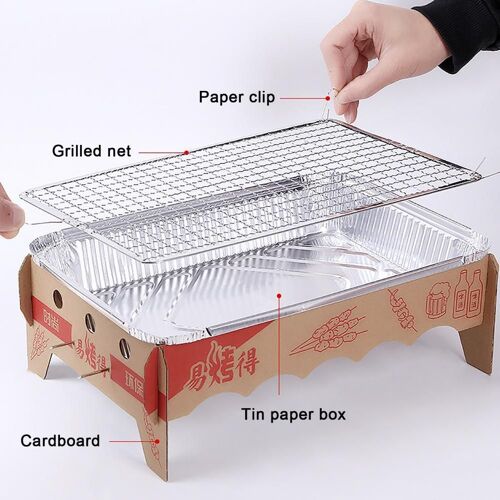 Barbecue à charbon amovible en acier inoxydable, écologique, résistant à l'usure, ustensile de cuisine de Camping