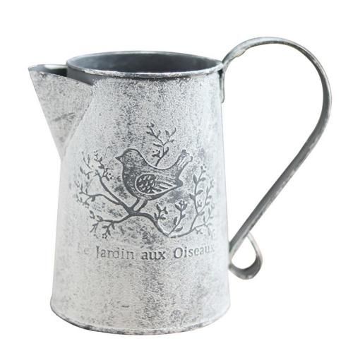 Vase de fleurs séchées en fer Vintage, Pot de fleurs avec motifs d'oiseaux, ornement de bureau, décoratif pour la maison