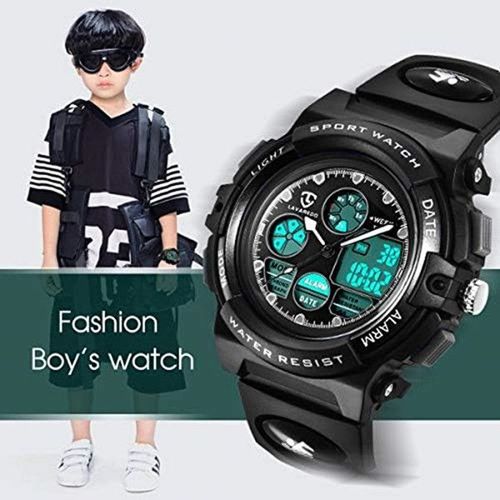 Montre Enfant Garçon Fille Digital-Analogique, Sports De Plein Air Numériques Imperméables, 6 Ans À 12 Ans, Montre En Silicone Pour Enfants Avec Réveil/Chronomètre/Lumière Led