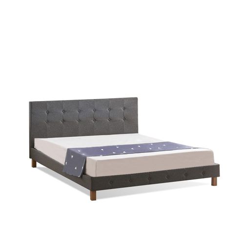 Lit Scandinave Gris Avec Sommier 160x200 Cm - Alcove