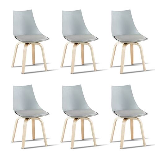 Lot De 6 Chaises Scandinaves Grises - Nicosie
