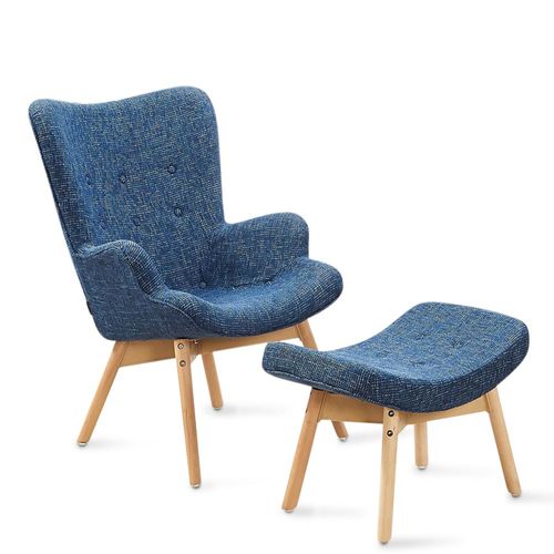 Fauteuil Scandinave Bleu Patchwork - Stockholm