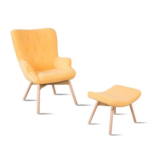 Fauteuil Scandinave Jaune Bouclette - Stockholm