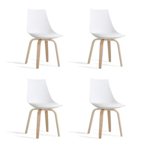 Lot De 4 Chaises Scandinaves Blanches - Nicosie