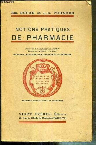 Notions Pratiques De Pharmacie