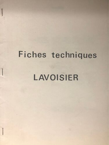 Fiches Techniques Lavoisier