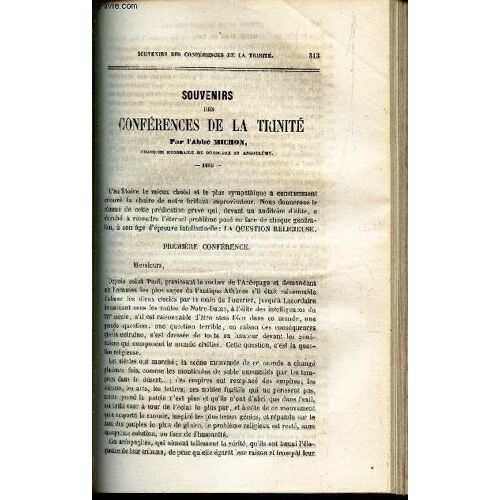 Souvenirs Des Conferences De La Trinité / La Priere / Le Salut / Fete De L'immaculée Conception.