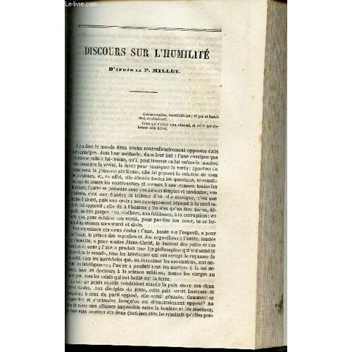 Discours Sur L'humanité / Discours Prononcé Au Service Anniversaire Celebré A Montmorency / Cours D'eloquence A La Sorbonne : De L'oraison Funebre Dans Les Peres - St Ambroise - St Jerome - ...