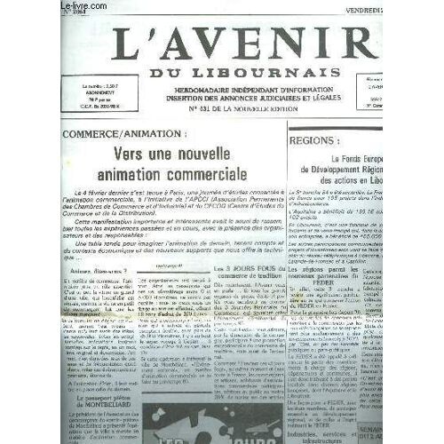 L'avenir Du Libournais N°2061 22 Fevrier 1985 - Vers Une Nouvelle Animation Commerciale - Le Fonds Européen De Développement Régional (Feder) Des Actions En Libournais - F.F.F. District ...