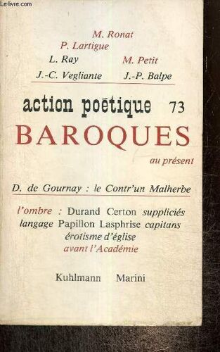 Action Poétique N°73 : Baroques Au Présent