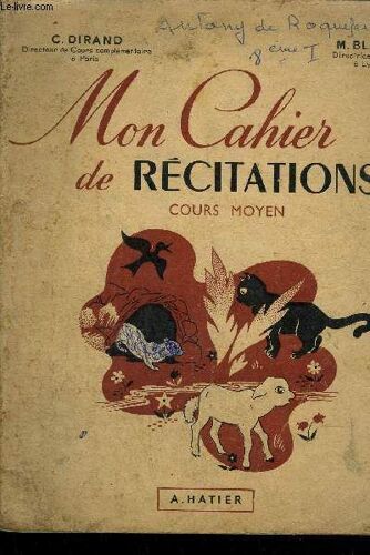 Mon Cahier De Recitations - Cours Moyen