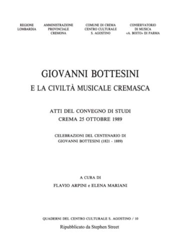 Giovanni Bottesini E La Civiltã  Musicale Cremasca